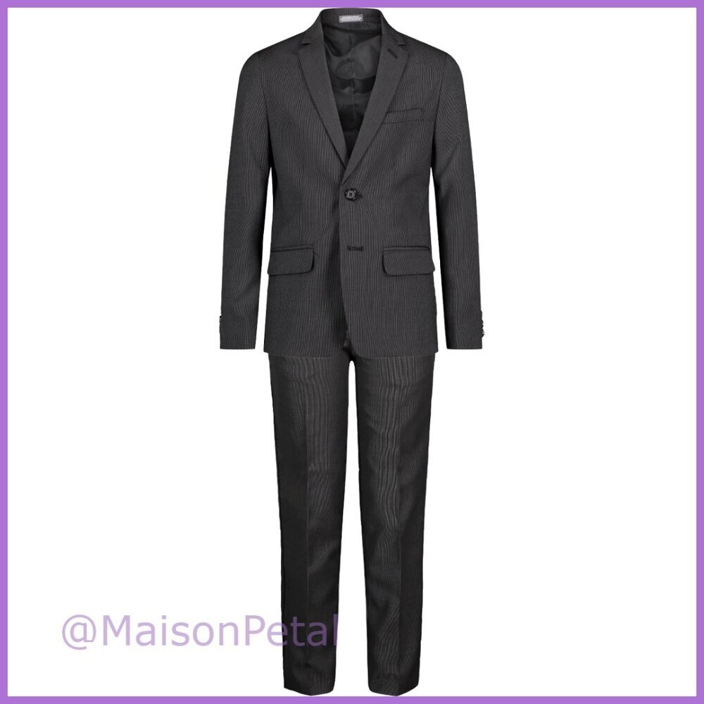 Boys 2-Piece Formal Suit Set, Polyester, Classic Fit, Long Sleeve